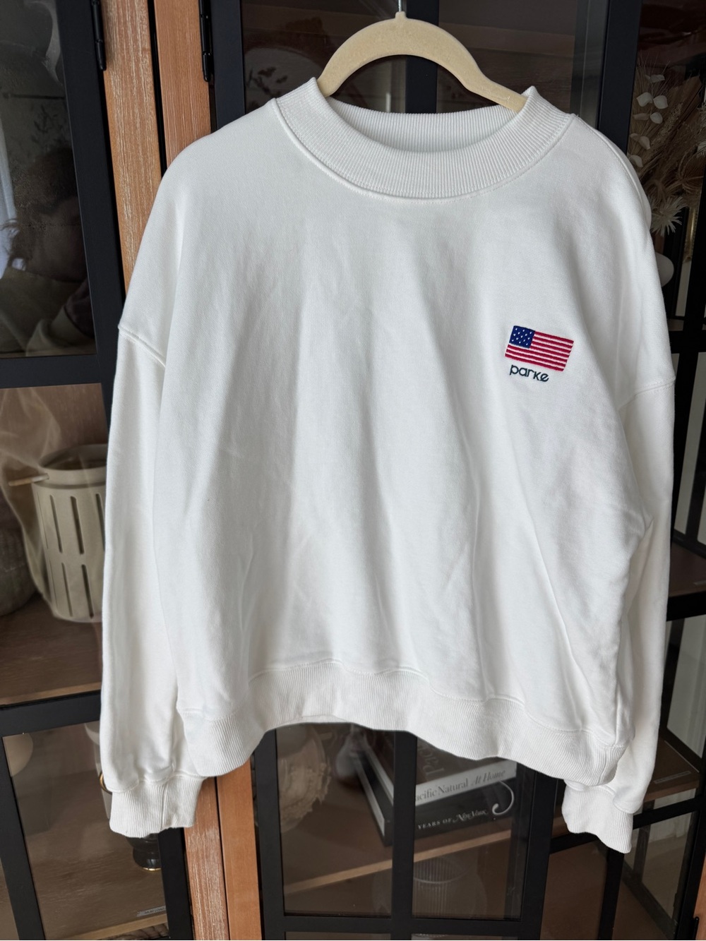 PARKE Mockneck 4th of July americana coastal collection pullover flag embroidery